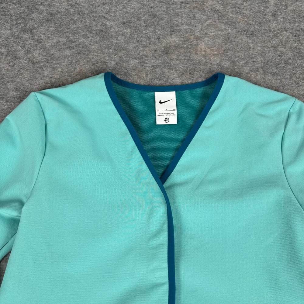 Nike V-Neck Running Jacket Snaps Lightweight Blue DH2083-367 Womens Small S - Picture 2 of 13